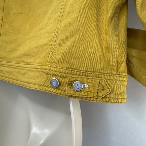 P.O.L Mustard Yellow Cropped Denim Jacket - Women’s Small - Excellent Condition - Picture 12 of 16